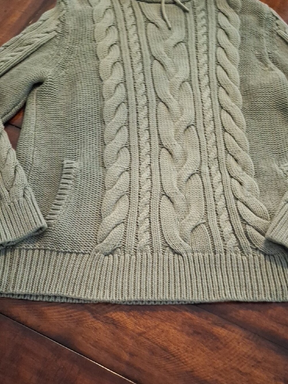 LL Bean Cable-Knit Turtleneck Sweater - Bay Leaf - Picture 3 of 16